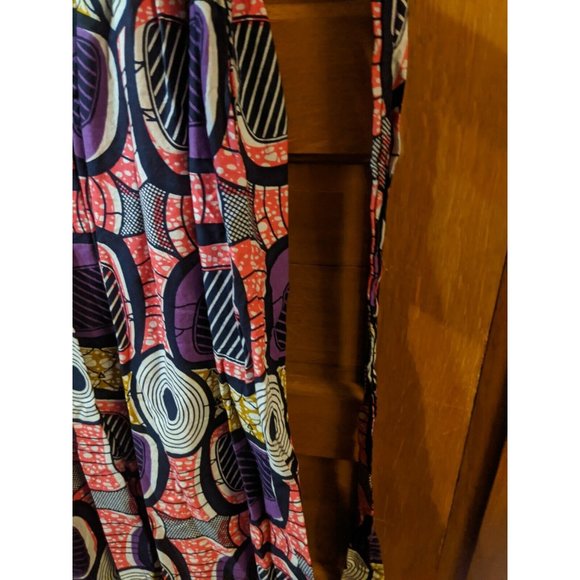 Gypsy Bright Skirt Flare Boho Maxi Pink Purple Navy Blue Bow Tie Waist 33 W 43 L - Picture 3 of 10